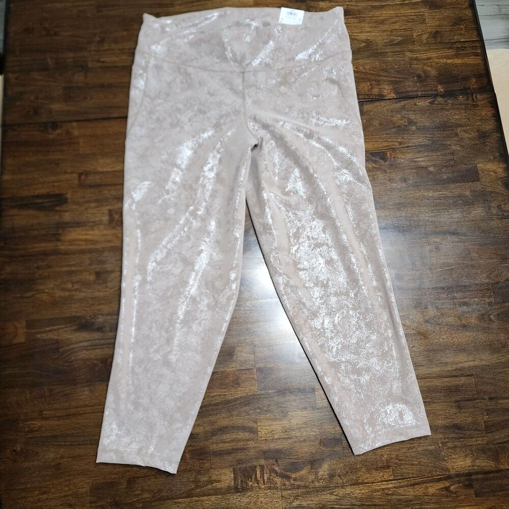 Ideology 7/8 High‑Rise Compression Leggings – XXL – Foil Pine Brown – NWT